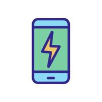 phone battery icon vector outline illustration