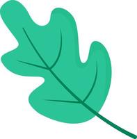 Green oak leaf semi flat color vector object. Forest flora. Wood and wild nature. Full sized item on white. Foliage simple cartoon style illustration for web graphic design and animation