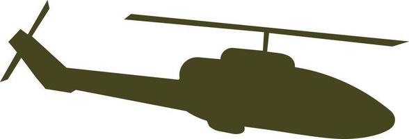 Military helicopter silhouette semi flat color vector object