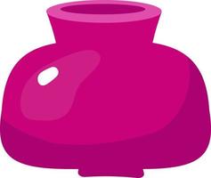 objeto vectorial de color semiplano de jarrón púrpura. accesorio para la decoración del hogar. artículo de tamaño completo en blanco. contenedor de cerámica simple ilustración de estilo de dibujos animados para diseño gráfico web y animación vector