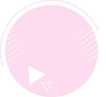 Pink circle with stripes and triangles semi flat color vector element. Full sized item on white. Abstract composition simple cartoon style illustration for web graphic design and animation