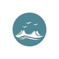 Water wave logo and Sea wave logo or beach water waves, with vector design concept.