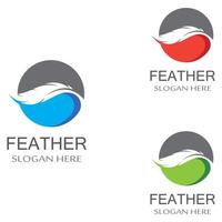 Feather pen Logo template vector