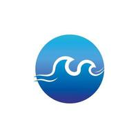 logotipo de onda de agua y logotipo de onda de mar u ondas de agua de playa, con concepto de diseño vectorial. vector