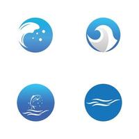 logotipo de onda de agua y logotipo de onda de mar u ondas de agua de playa, con concepto de diseño vectorial. vector