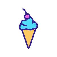 cherry ice cream icon vector outline illustration