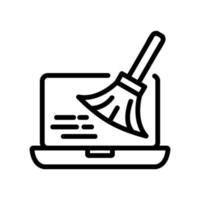 cleaning laptop icon vector outline illustration