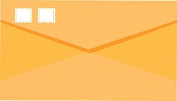 Closed envelope with postmarks semi flat color vector object. Sending letter. Full sized item on white. Postal service simple cartoon style illustration for web graphic design and animation