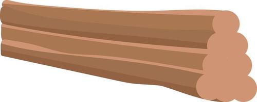 Stack of wooden logs semi flat color vector object