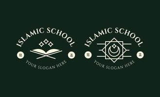 línea de logotipo de la escuela islámica minimalista vector