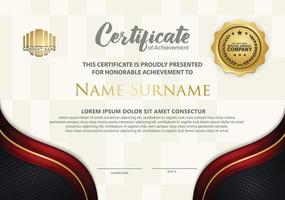 luxury and elegant certificate template with halftone texture on curved shape ornate and modern pattern background vector