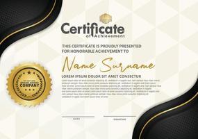 luxury and elegant certificate template with halftone texture on curved shape ornate and modern pattern backgroundgray vector