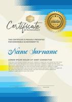 Set certificate template with ribbon stripes ornament and modern texture pattern background. Diploma. Vector illustration for other users