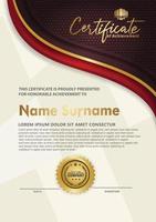 luxury and elegant certificate template with halftone texture on wave form ornate and modern pattern background vector