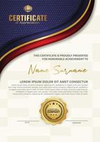 luxury and elegant certificate template with halftone texture on wave form ornate and modern pattern background vector