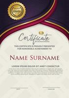 luxury and elegant certificate template with halftone texture on wave form ornate and modern pattern background vector