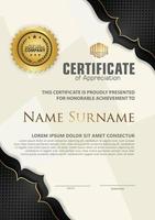 Luxury vertical modern certificate template with floral lines effect ornament on texture pattern background vector