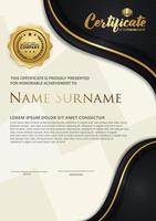 luxury and elegant certificate template with halftone texture on wave form ornate and modern pattern background vector