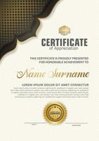 Luxury vertical modern certificate template with floral lines effect ornament on texture pattern background vector