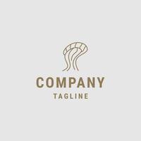 Luxury jellyfish line art style logo icon design template flat vector