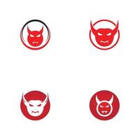 Devil logo with wings and horns using vector design concept.