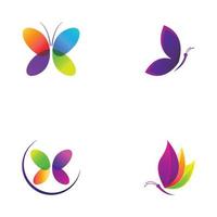 hermoso y colorido logo animal de mariposa con ilustración vectorial. vector
