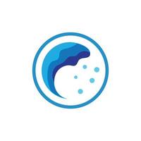 logotipo de onda de agua y logotipo de onda de mar u ondas de agua de playa, con concepto de diseño vectorial. vector