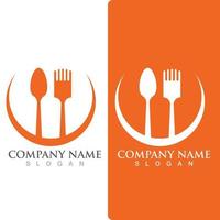 Spoon and fork logo and symbol vector