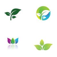 Green leaf logo. Vector design of gardens, plants and nature.