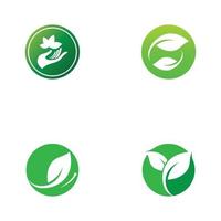 Green leaf logo. Vector design of gardens, plants and nature.