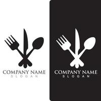 Spoon and fork logo and symbol vector