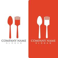 Spoon and fork logo and symbol vector