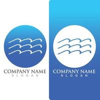 Wave beach logo ocean vector template