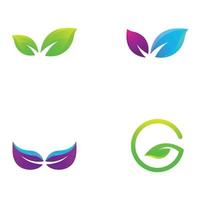 Green leaf logo. Vector design of gardens, plants and nature.