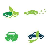 logotipo de coche ecológico y vector de símbolo