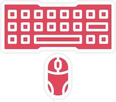 Gaming Keyboard And Mouse Icon Style vector
