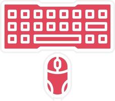 Gaming Keyboard And Mouse Icon Style vector