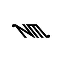 Diseño creativo del logotipo de la letra nm con gráfico vectorial vector