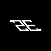 diseño creativo del logotipo de la letra ze con gráfico vectorial vector