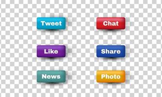 unique 3d social media networking concept group color icon design isolated on vector