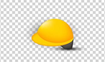 unique 3d construction helmet yellow hard hat icon design isolated on vector