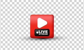 unique 3d media live streaming realistic design icon isolated on vector