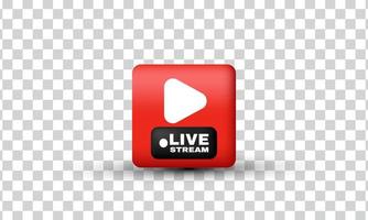 unique 3d media live streaming realistic design icon isolated on vector