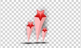 unique realistic red star concept 3d icon design isolated on vector