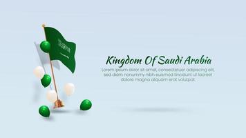 banner realista del día nacional de arabia saudita vector