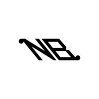 Diseño creativo del logotipo de la letra nb con gráfico vectorial vector