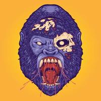 Ilustraciones de angry zombie gorilla monkey vector