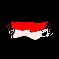 grunge, y, textura, bandera de indonesia vector