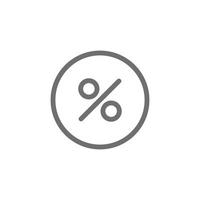 eps10 grey vector percentage line icon isolated on white background. discount tag outline symbol in a simple flat trendy modern style for your website design, logo, UI, and mobile application