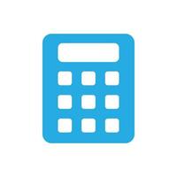 eps10 blue vector calculator solid icon isolated on white background. maths calculator filled symbol in a simple flat trendy modern style for your website design, logo, UI, and mobile application